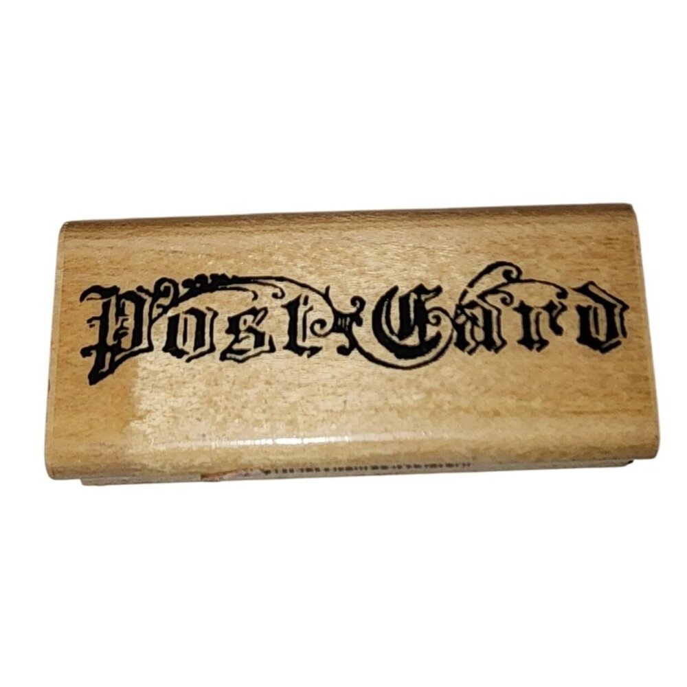 Inkadinkado Wooden Rubber Stamp Old English Post Card #109-J Made in USA